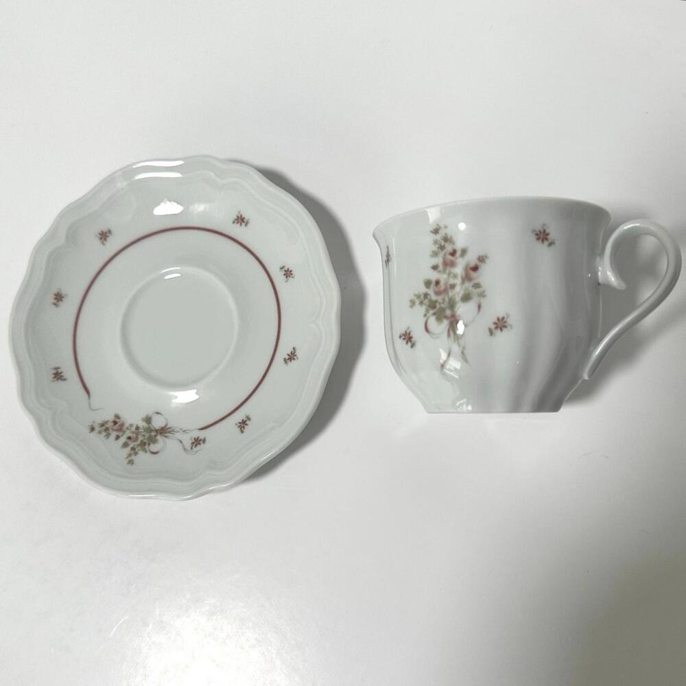 Vintage Schirnding Bavaria Demitasse Teacup w/ Saucer Danbury Mint Single Floral - Picture 2 of 9